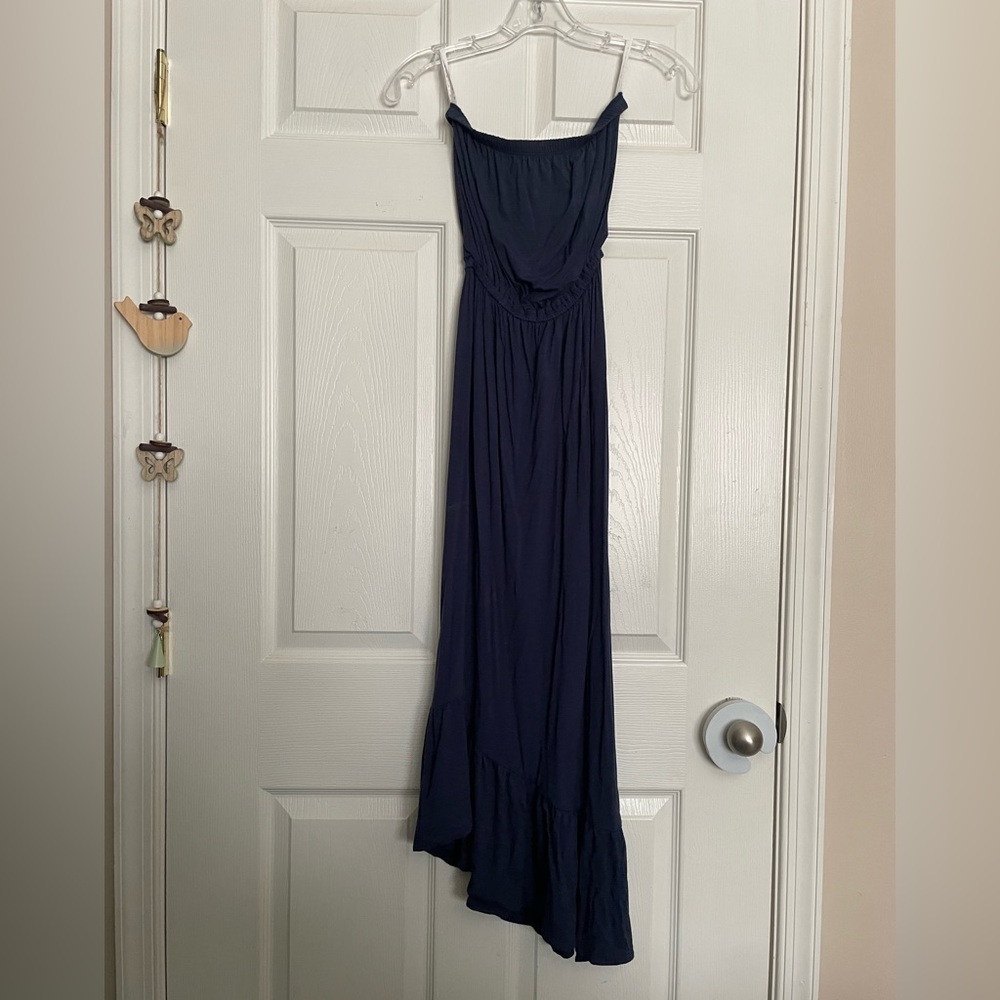 Lilly Pulitzer Navy Blue Strapless Maxi Dress - Picture 1 of 6